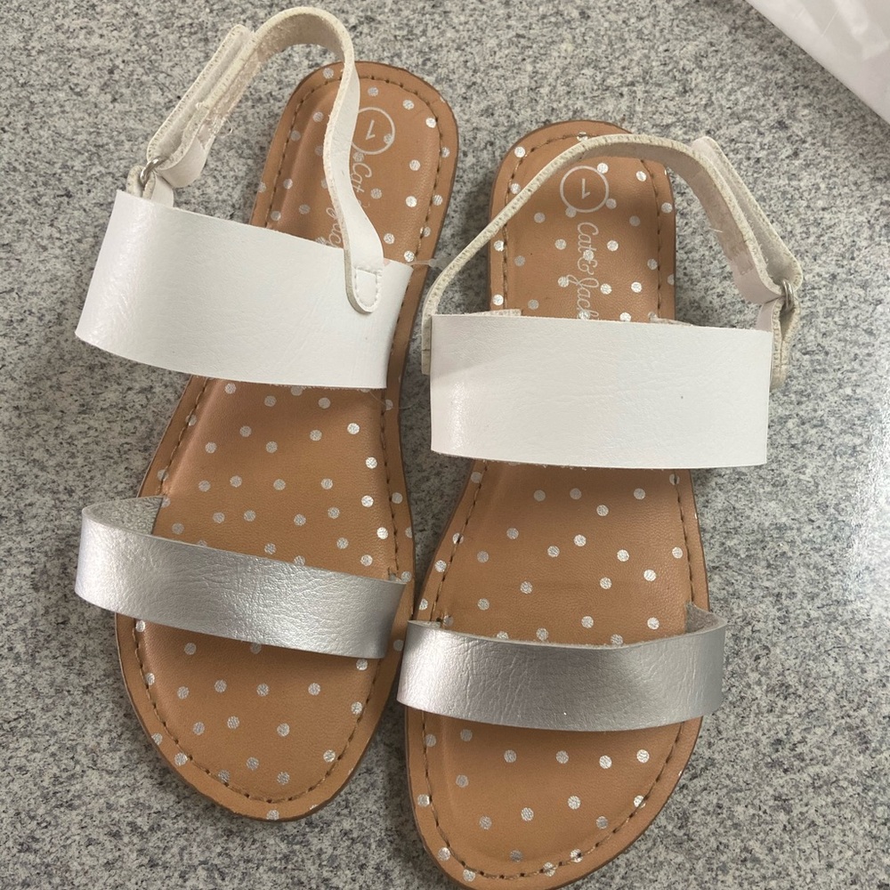 White and Silver sandals